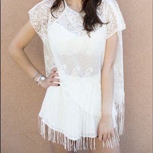 Ivory Lace Pullover capelet